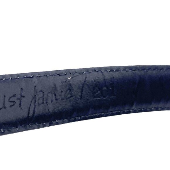 Just Jamie Women Italian Alligator Calfskin Leather Belt Bluish Size 28\